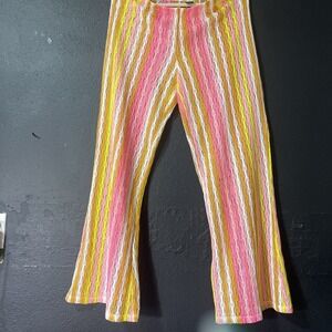 New Wild Fable Women's Flare High-Rise Crochet Knit Pants Colorful Size M